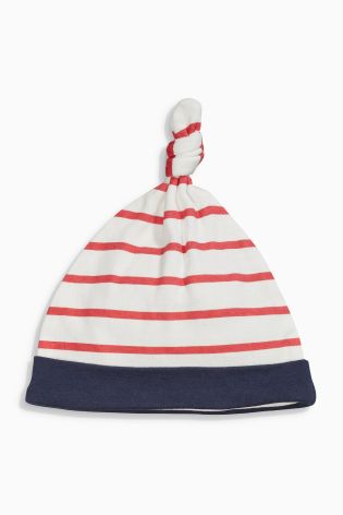 Navy Nautical Tie Top Hats Three Pack (0-12mths)